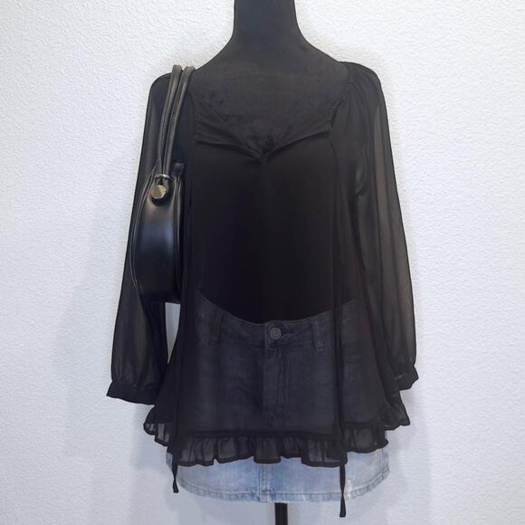 Pattinson J Kincaid Tops - Black‎ sheer blouse
